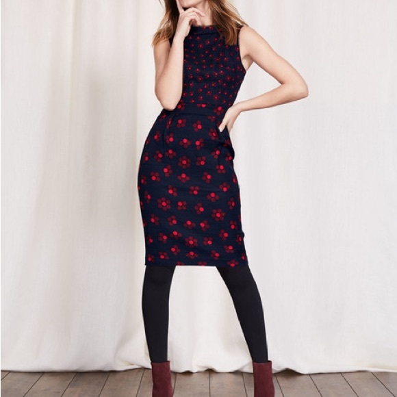 Boden Dresses & Skirts - BODEN Martha Shift Sleeveless Knee-Length Polka Dot Dress Size US 8R Navy/Red